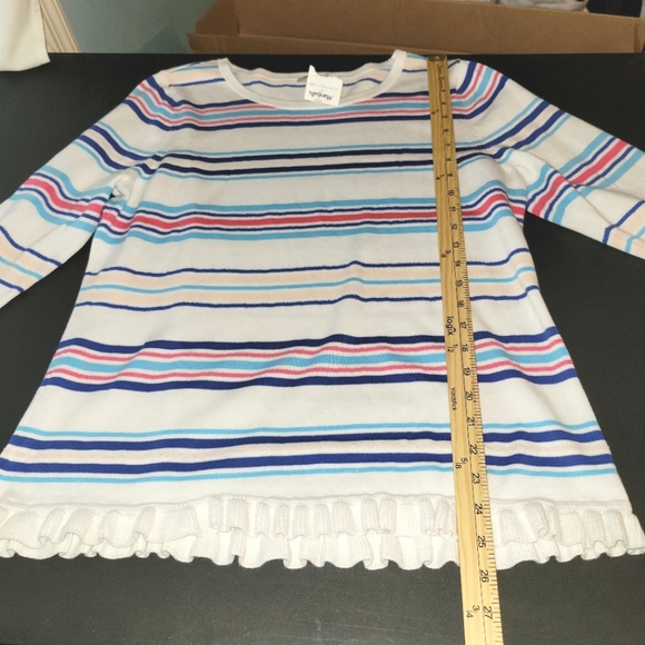 New Talbots Striped Ruffle Sweater Large - Picture 5 of 8
